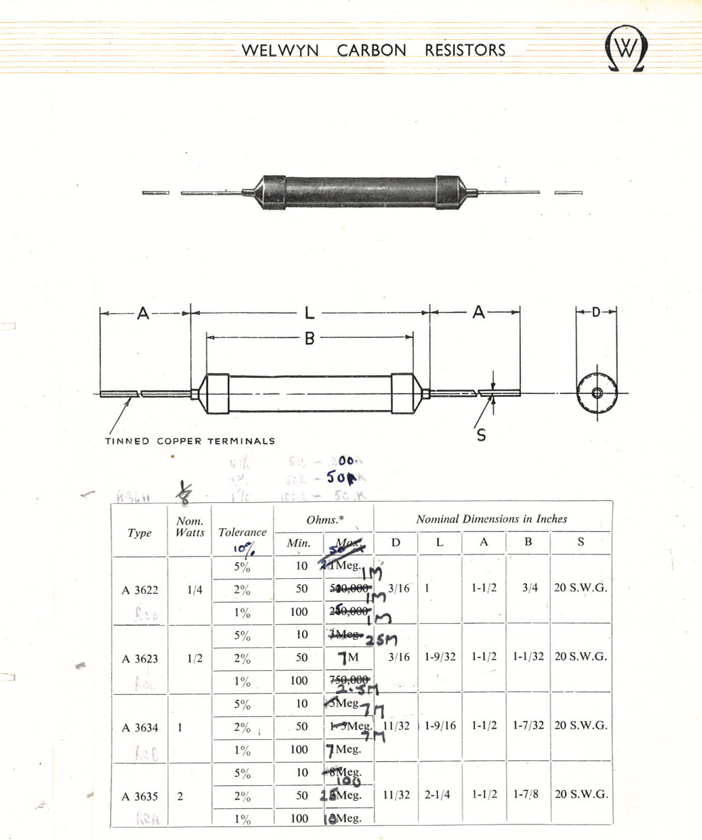 Welwyn, High Stability Carbon Resistors, 470R 2W