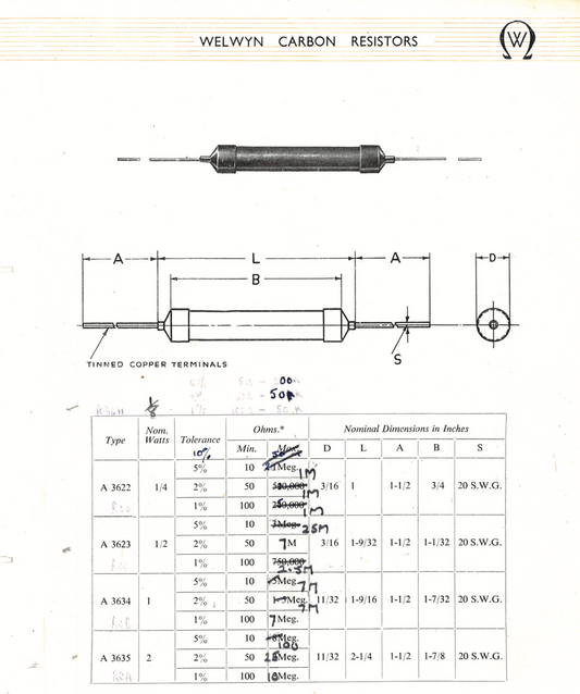 Welwyn, High Stability Carbon Resistors, 470R 2W