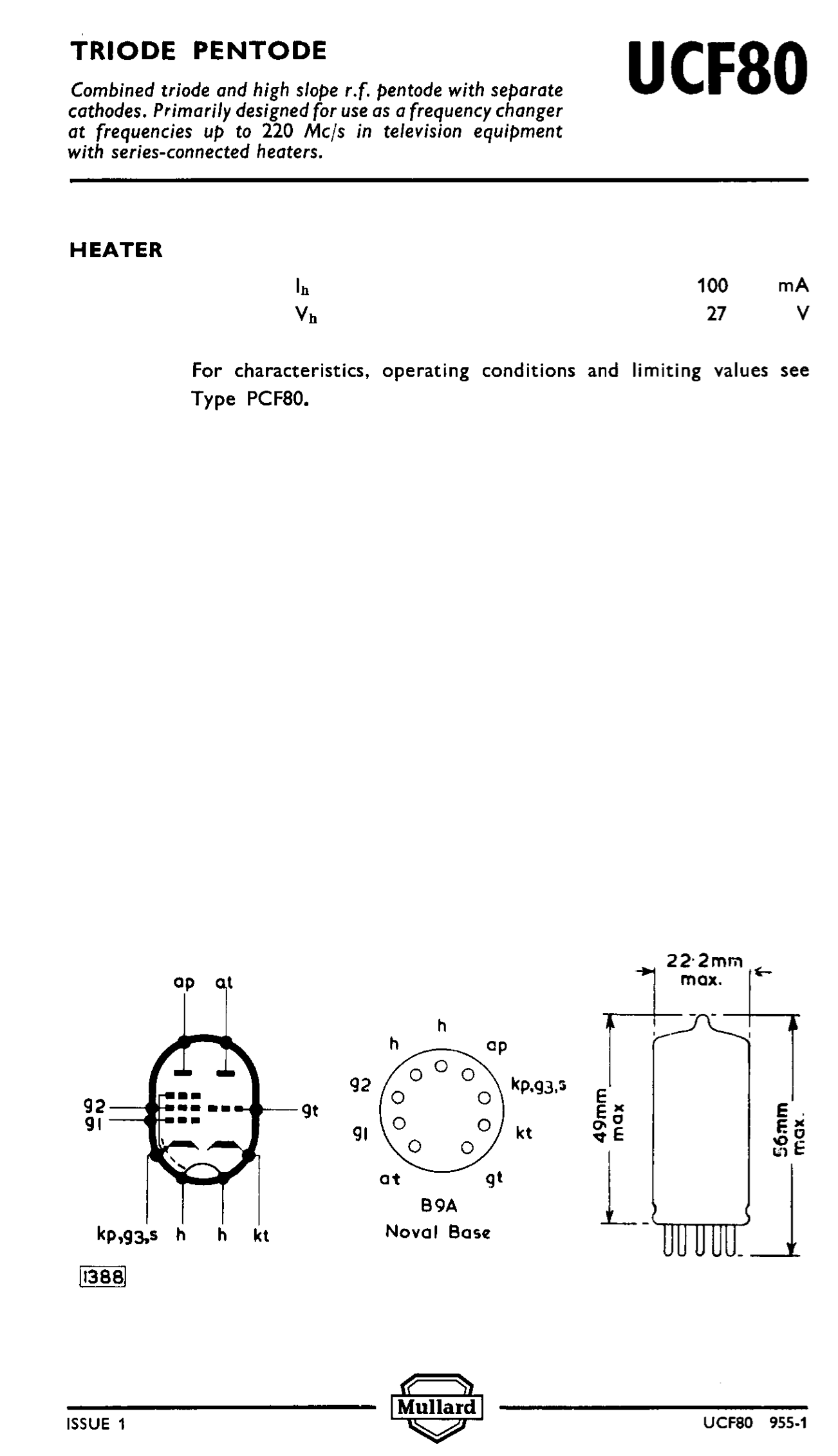UCF80 TUNGSRAM, WHITE BOX, 10LD3, 141DDT, 14L7 ,DH118, DH142