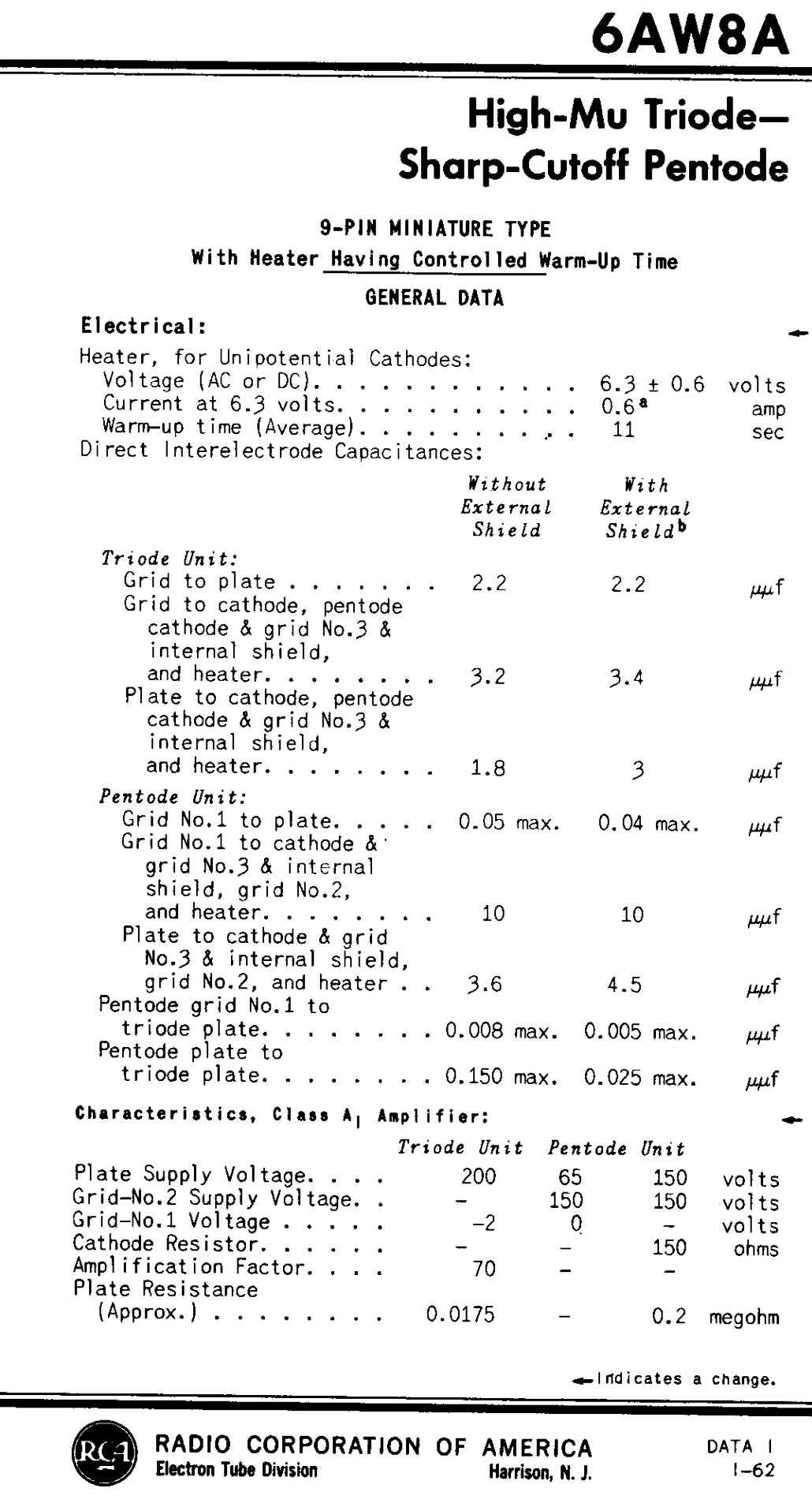 6AW8A, TUNG-SOL, NEW BOXED,