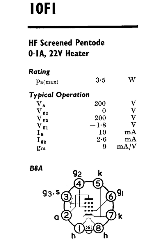 MULLARD MAGIC 10F1, PINNACLE, NEW BOXED, Z145