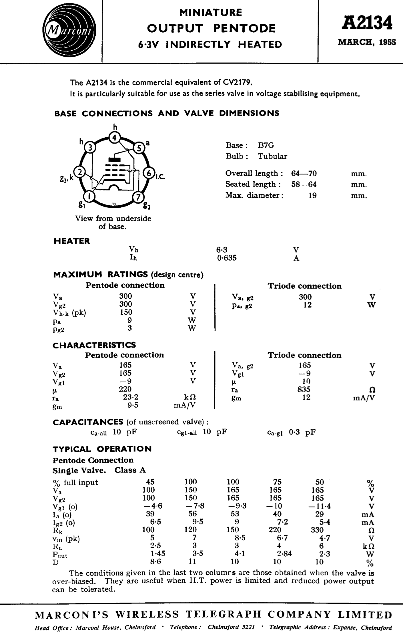 A2134, GEC, NEW BOXED, CV2179, CV4062, CV4065