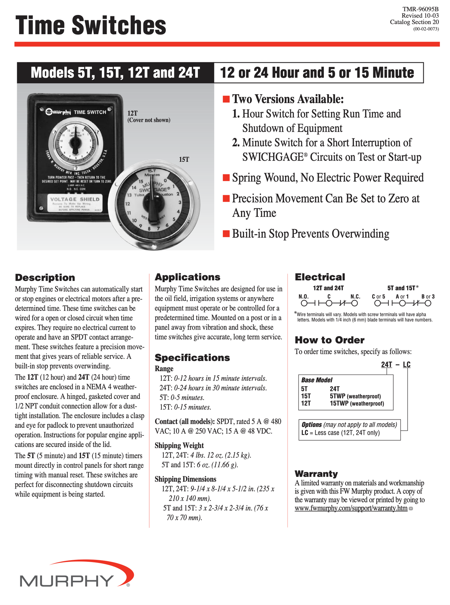 Isgus. 990. Primus Bilvärmare. 10A 250V timer clock 15 minutes, Murphy Swichgage 15T