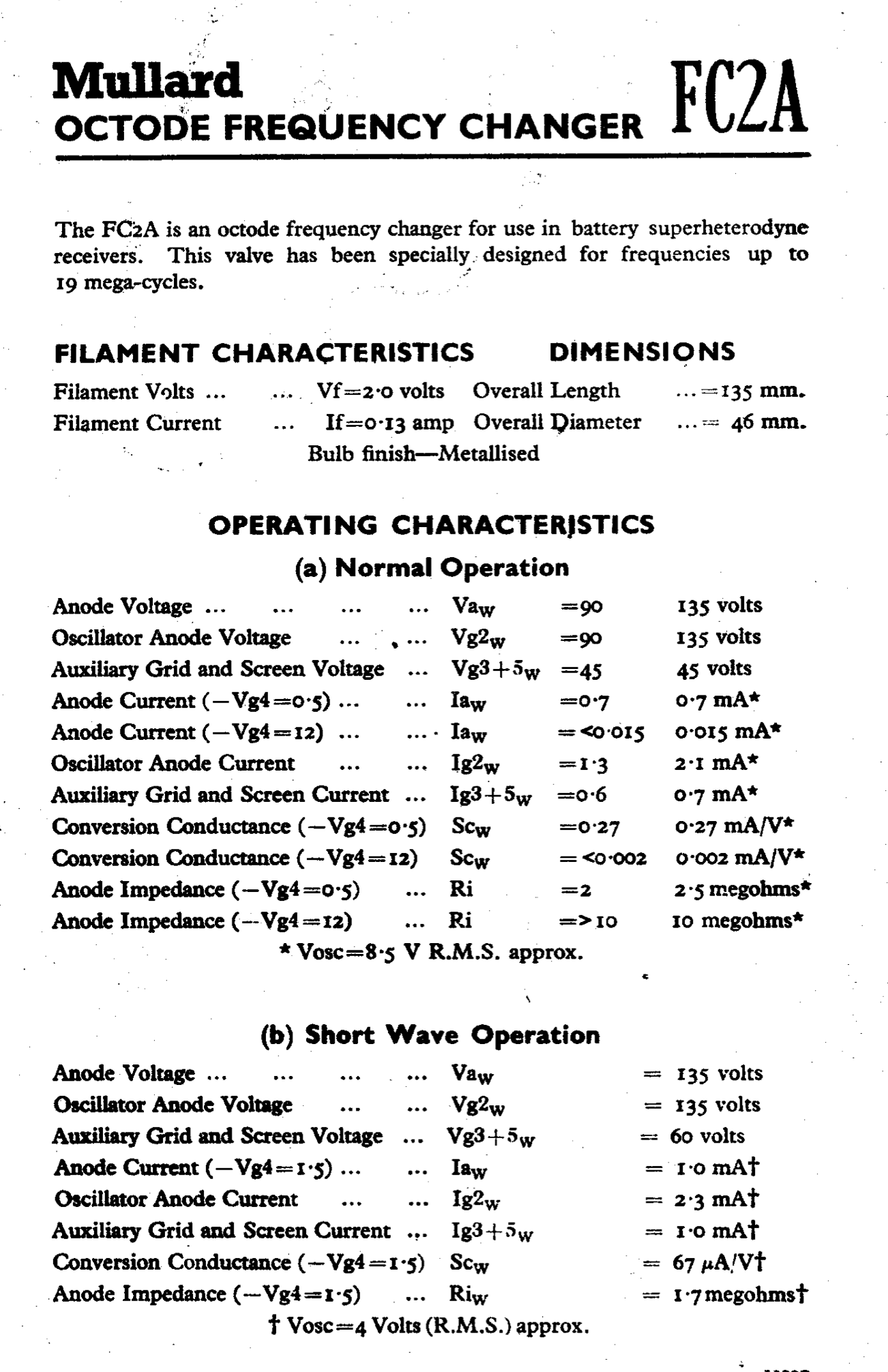 FC2A, MULLARD, NEW BOXED, R1224, R1000, K80A