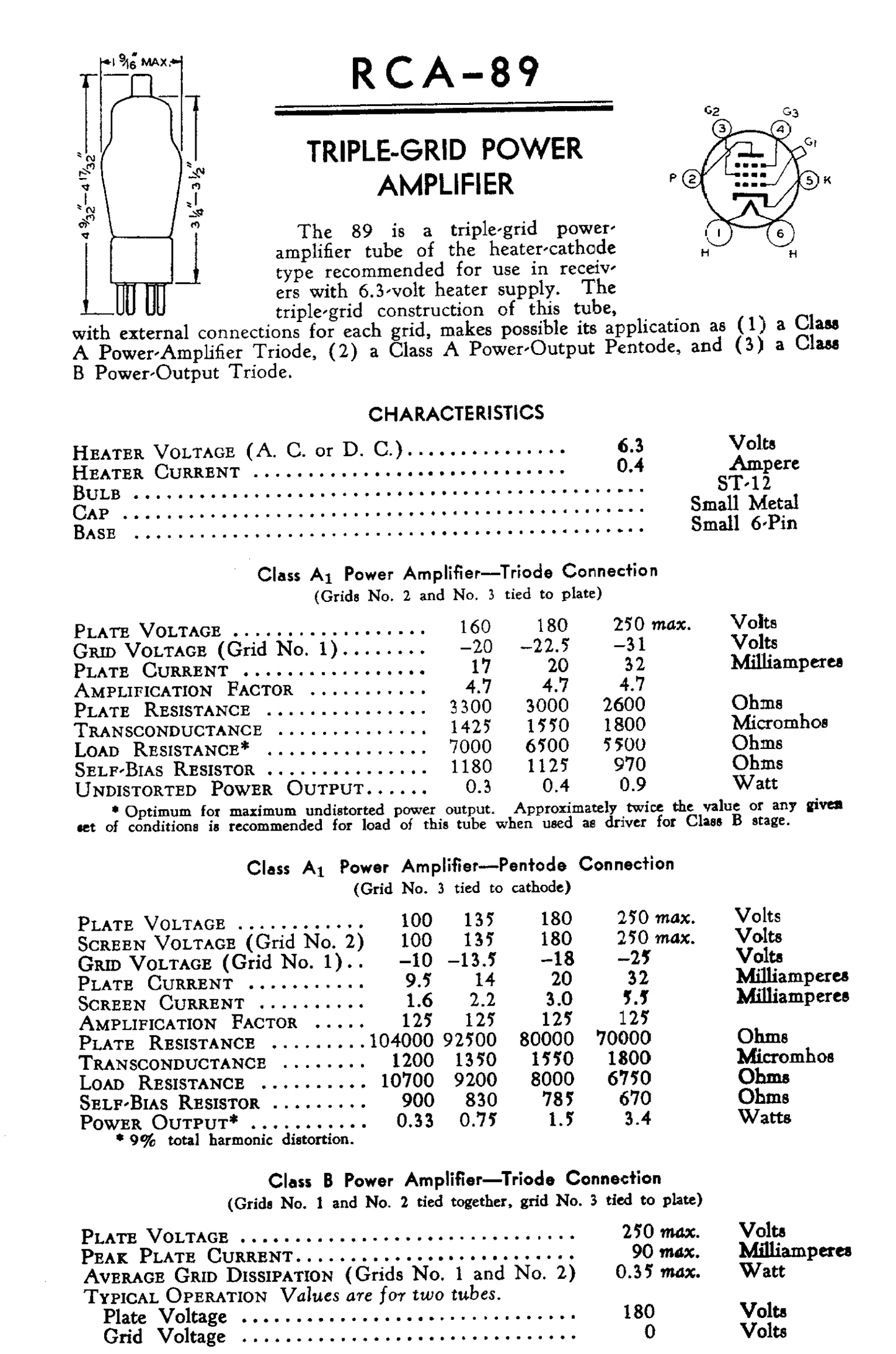 89, RCA, VT-89, PENTODE, NOS