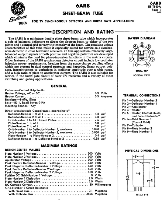 6AR8, GE, WHITE BOX, 7360