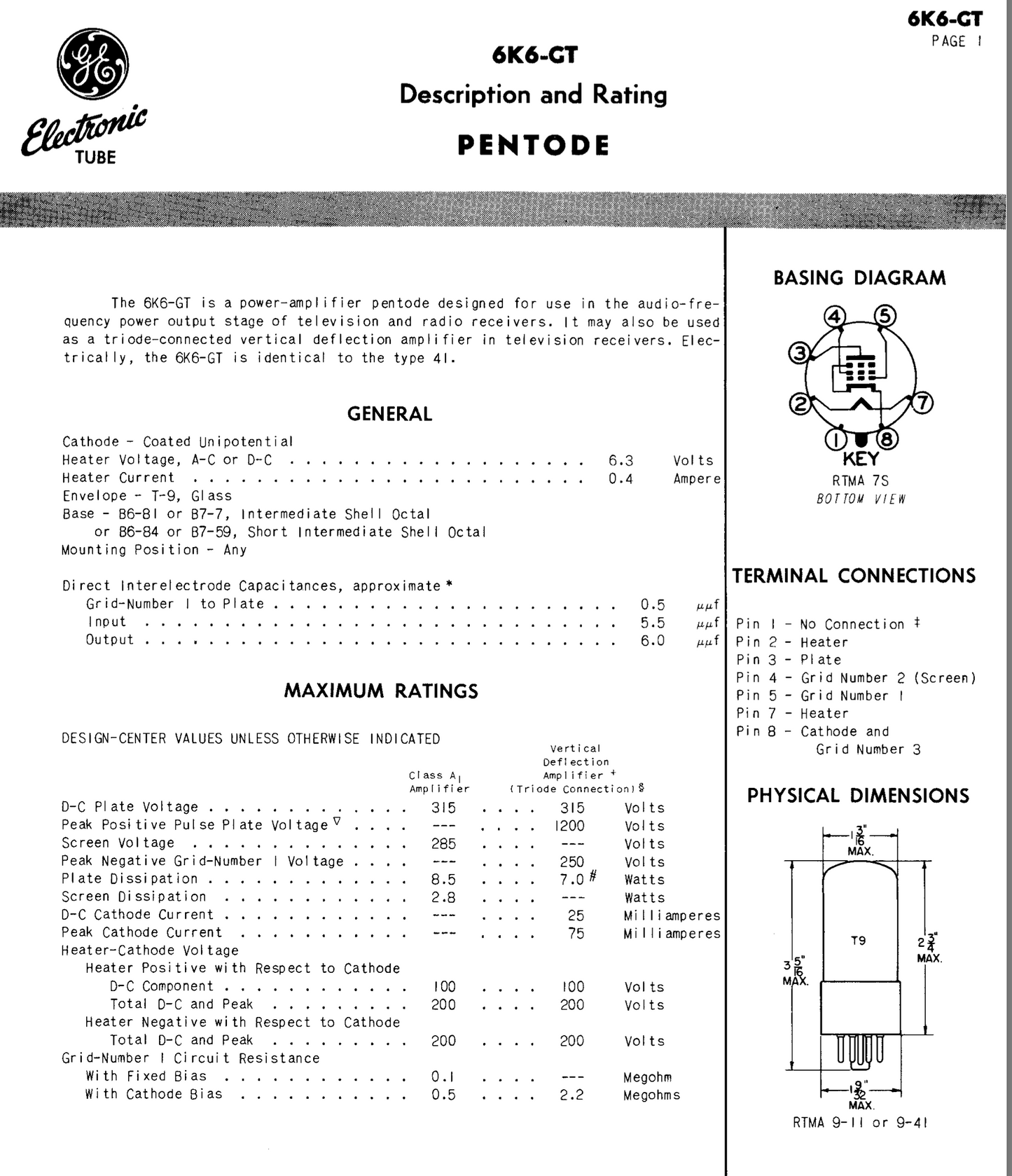 6K6GT, RCA, NIB ,CV1940, FOR BC348, AR88