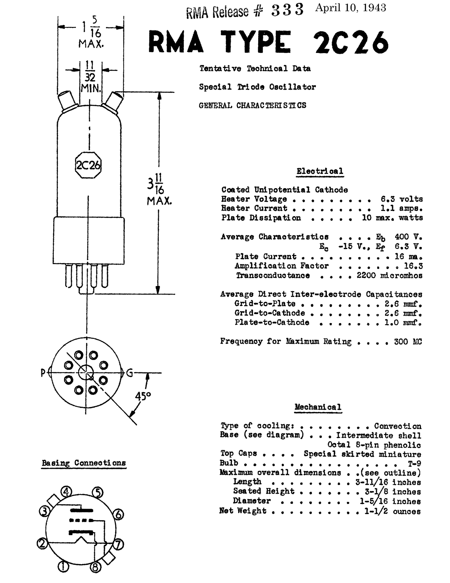 CV802, STC, NEW BOXED, 2C26, APRIL 1957 PRODUCTION
