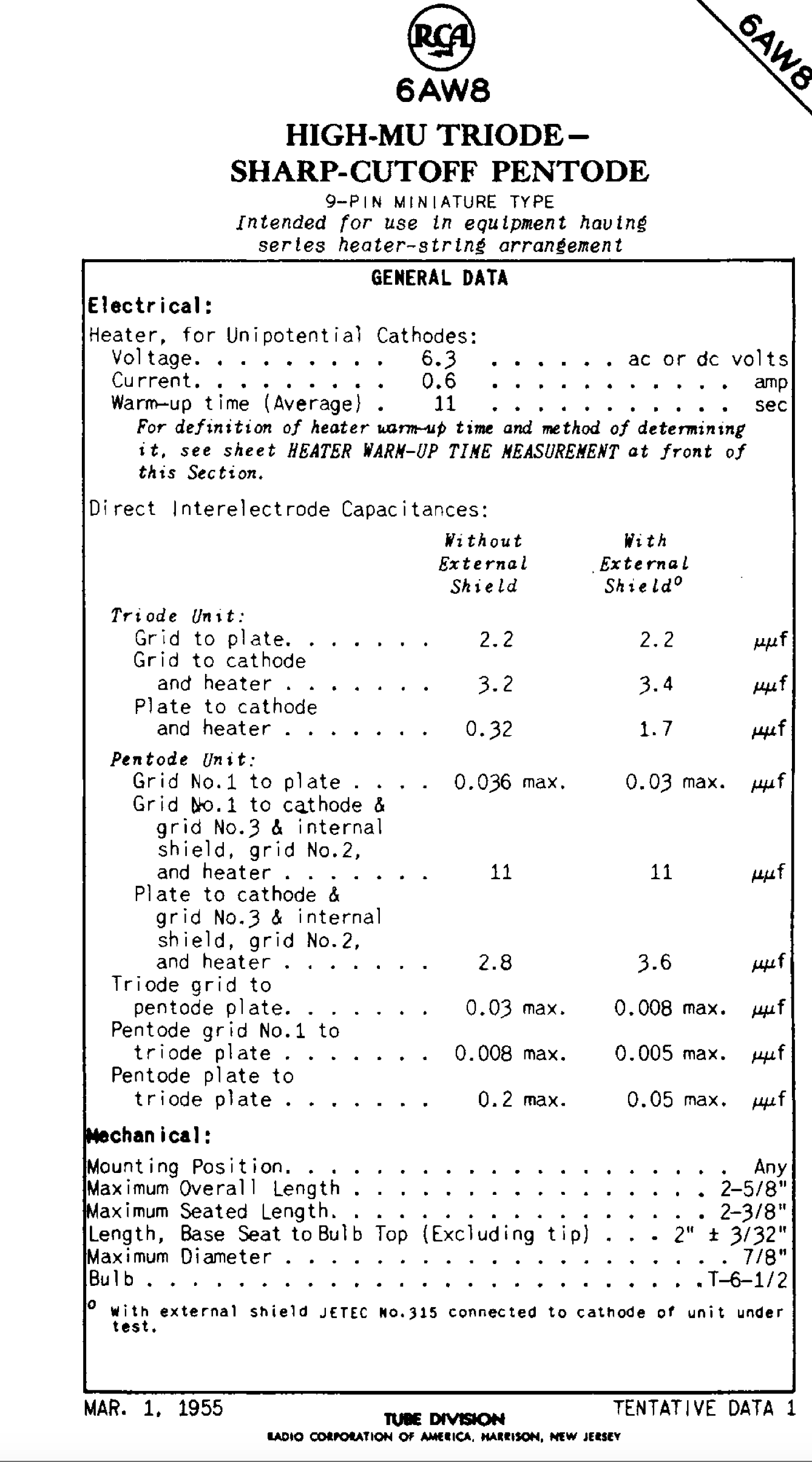 6AW8A, TUNG-SOL, NIB