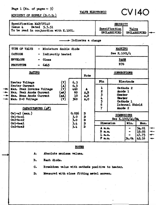 CV140, MULLARD, MITCHAM. EB91, EAA91, 6AL5, D77, MULLARD,  MILITARY GRADE, NEW BOXED,  DUAL DIODE AS USED IN AVO CT160, EDDYSTONE 730/4, B40, RACAL RA17, COLLINS 	75A4, 32S3, HAMMARLUND SP600, HQ170, TR2002
