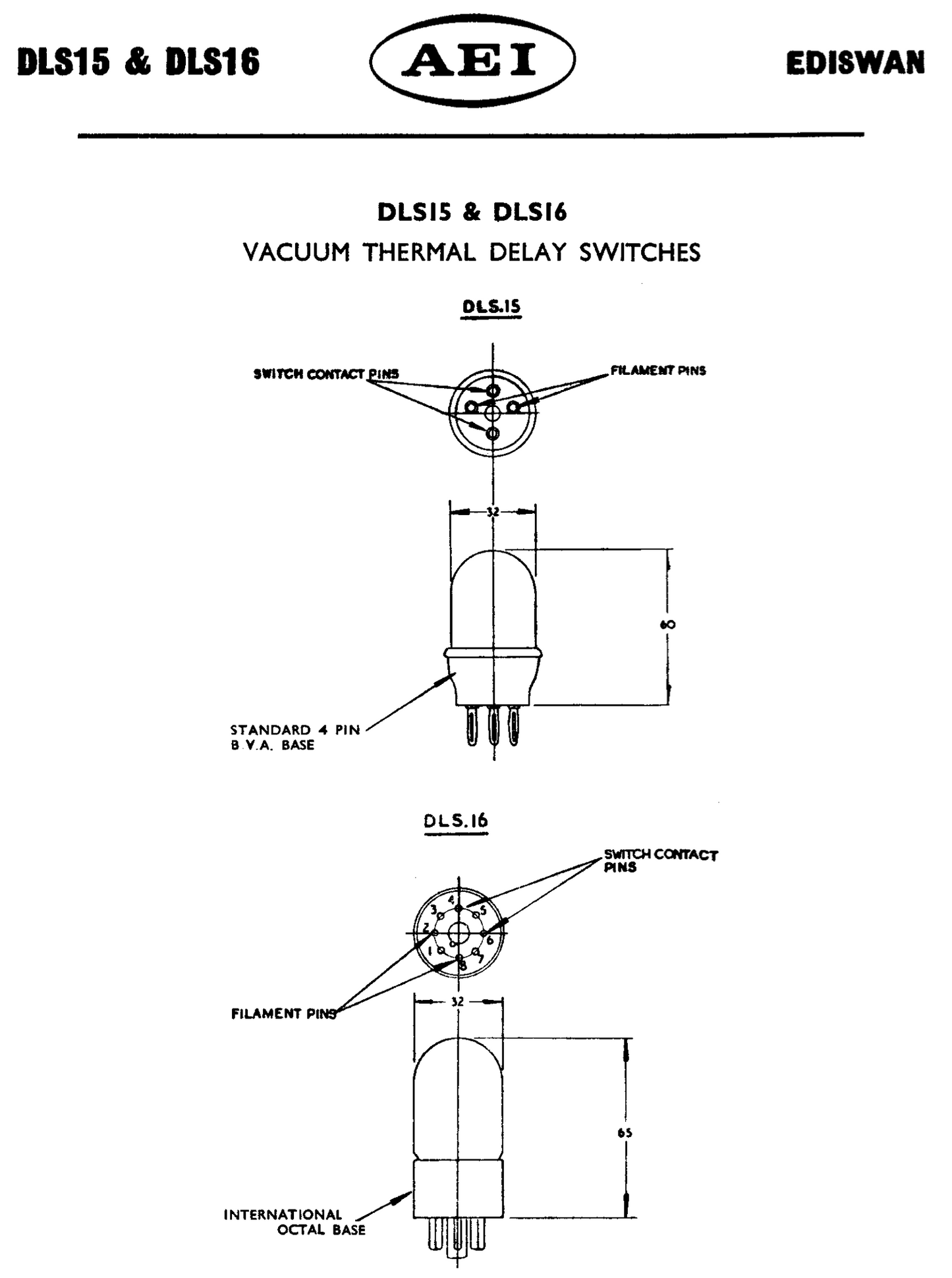 DLS15, EDISWAN, VACCUUM THERMAL DELAY SWITCH