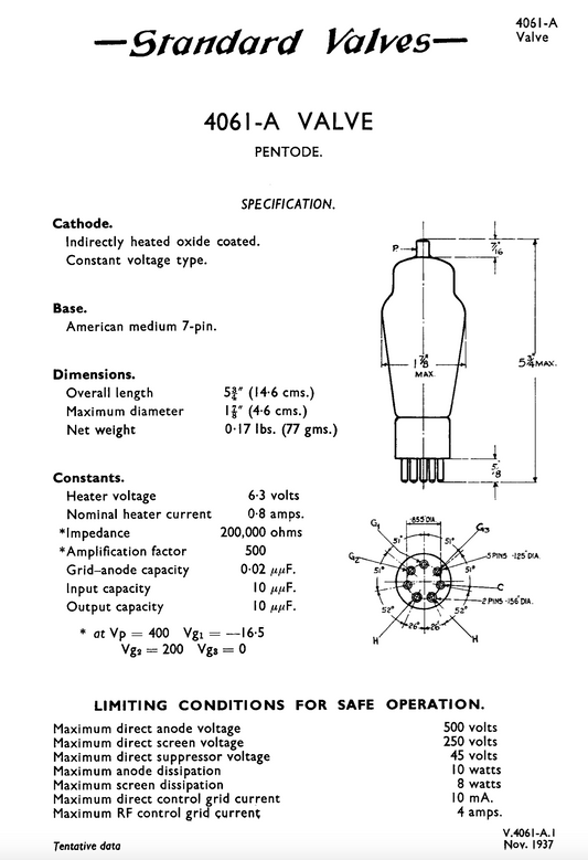 4061A, STC, 5B-100A, CV1369, MATCHED PAIR,