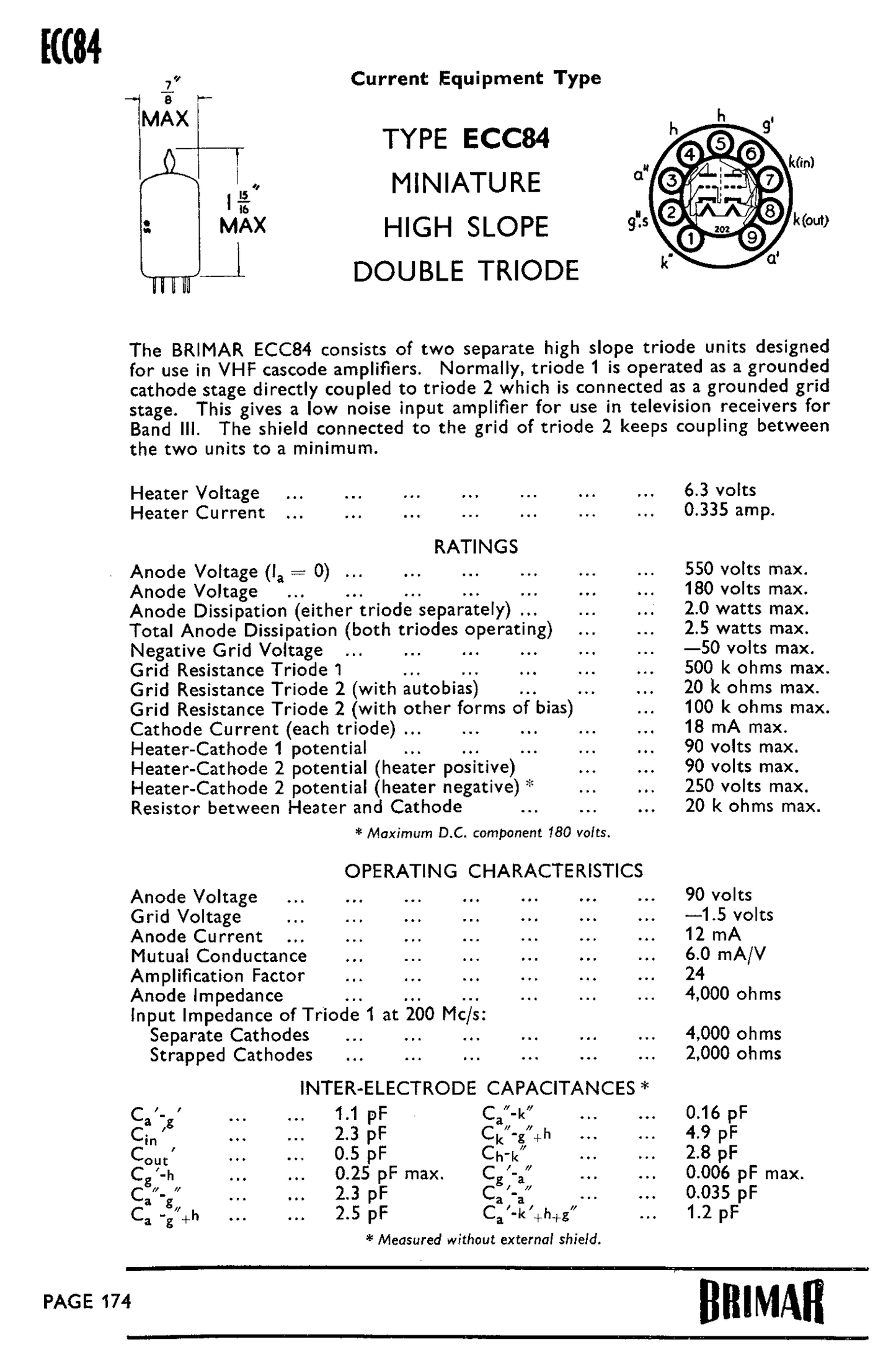 ECC84, PINNACLE, 6CW7, 6L16, CV5281, NEW BOXED