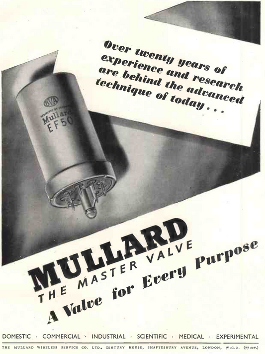 EF50 ARP35 CV1091 VR91 MULLARD NIB FOR R206, WS19, WS19CAN, WS62, T1143, T1259, TR1196, R1147,