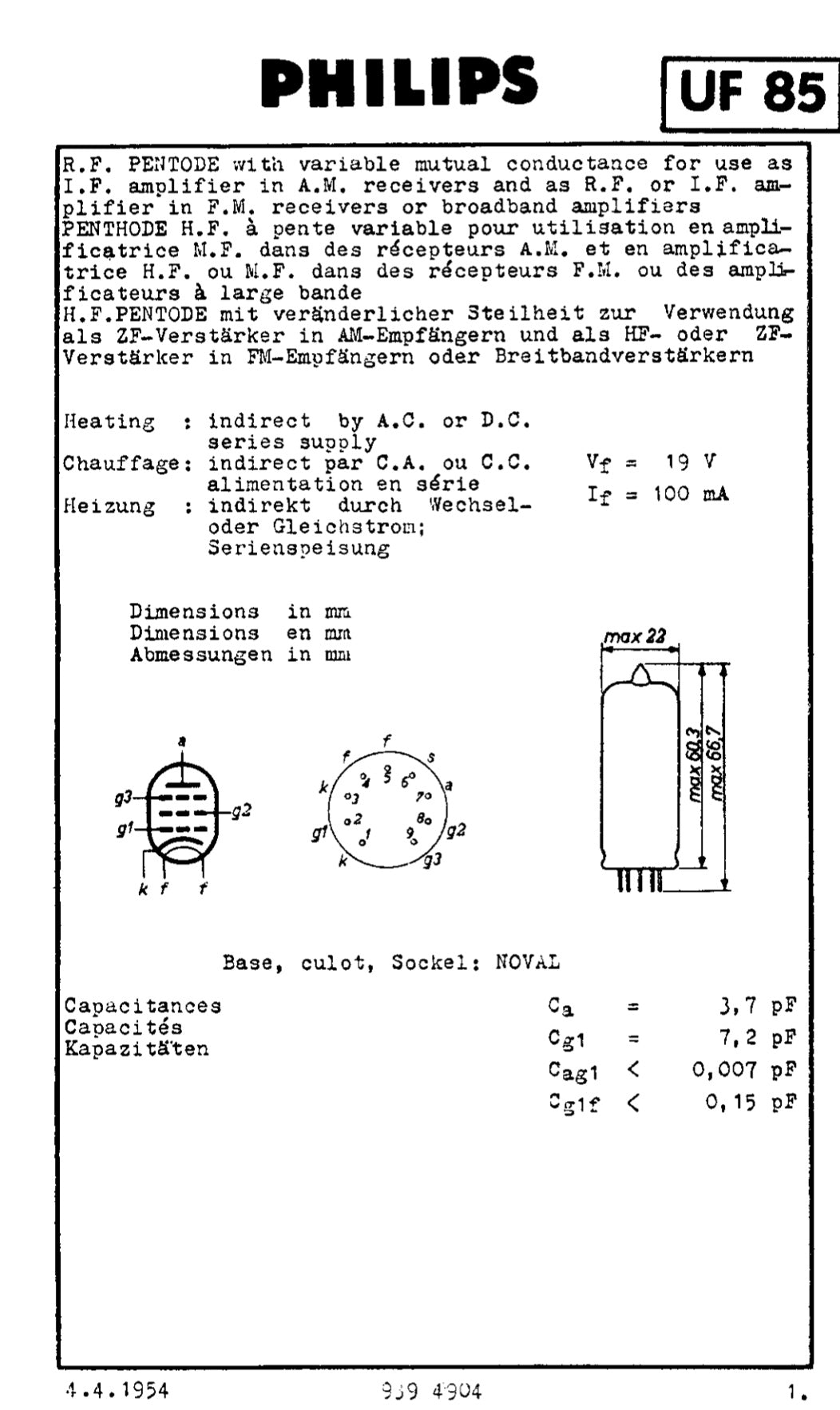 UF85, PINNACLE NEW BOXED,