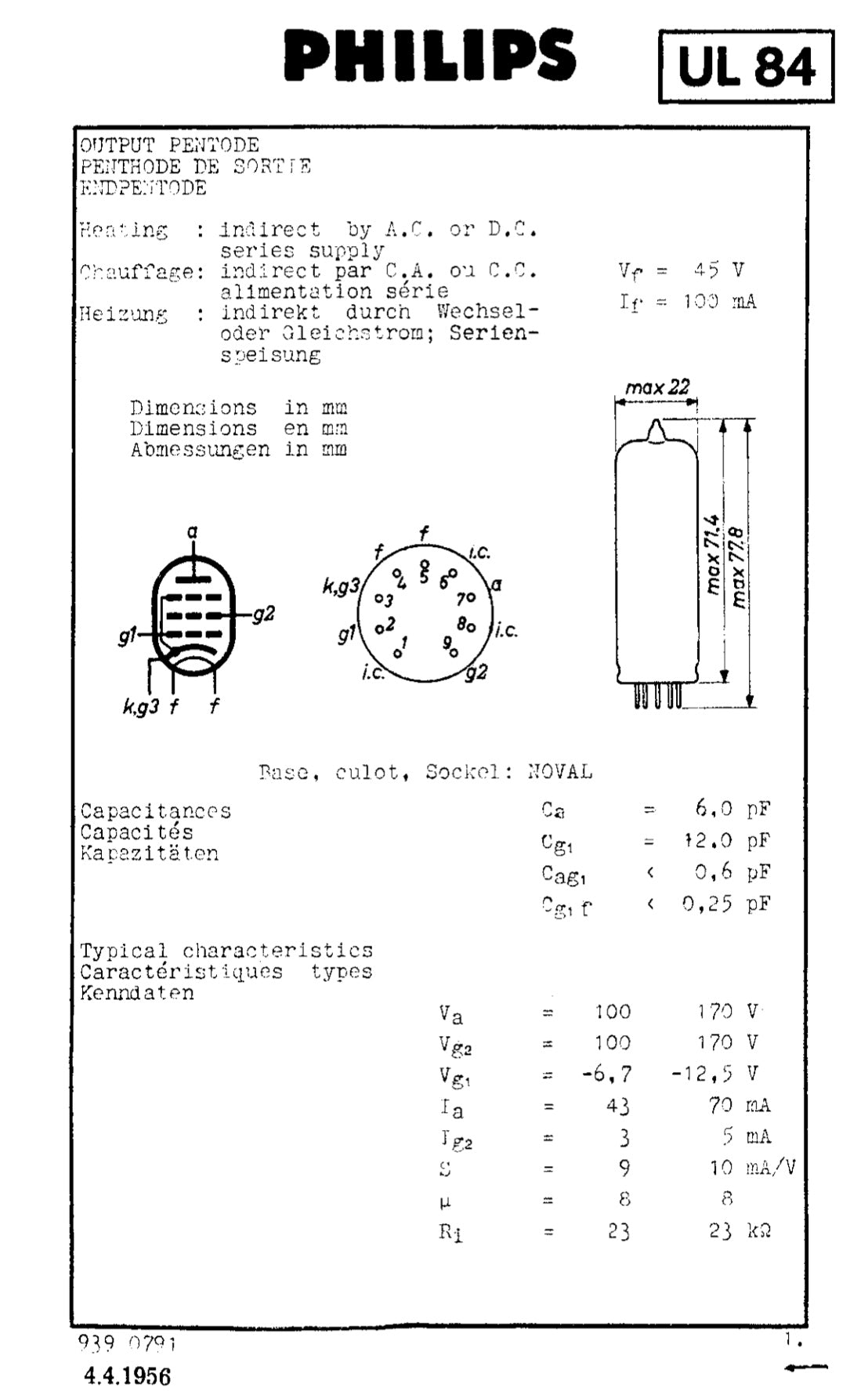 UL84, DARIO MINIWATT, NEW BOXED, 10P18, 45B5, N119