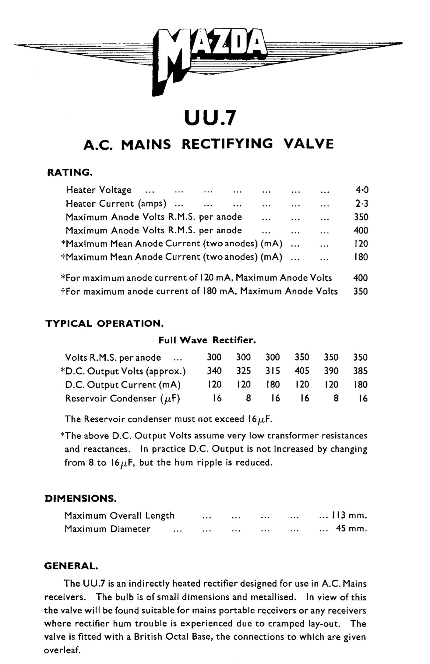 UU7, MAZDA, NEW BOXED, CV3761