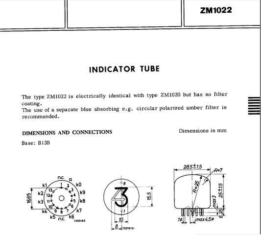 ZM1020, MULLARD NEW BOXED, GN4, GN4A RED FILTERED, NIXIE TUBE, AS USED IN RACAL INSTRUMENTS