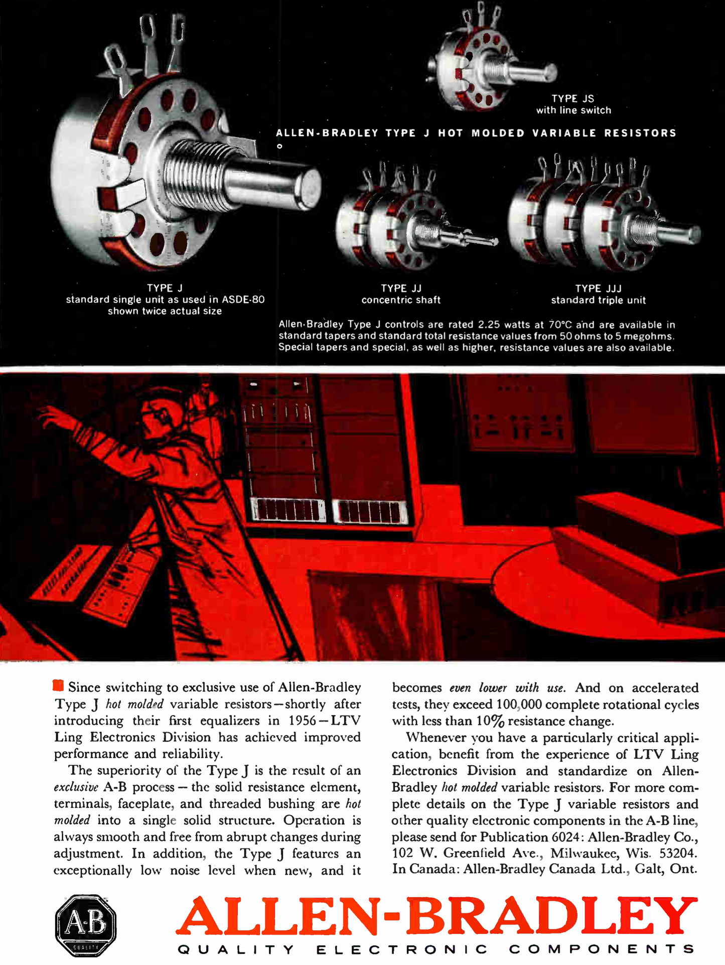 ALLEN-BRADLEY, 20K LOG, CTS, POTENTIOMETER