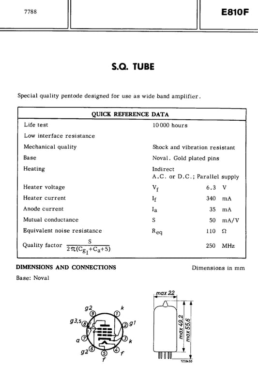 E810F, MULLARD BOXED, 7788, CV5809