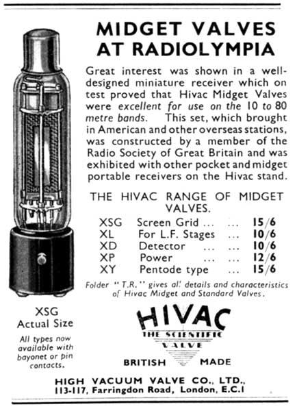 XD1, HIVAC, MINIATURE DETECTOR VALVE