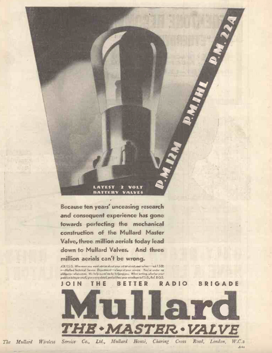 PM22A, MULLARD, GLOBE ENVELOPE,