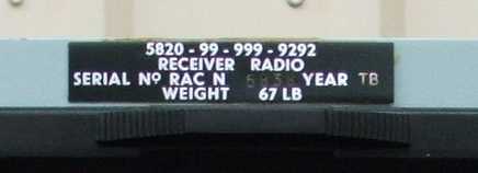 FRONT PANEL PLATE, BLANK, BS19887, RACAL COMMUNICATIONS RECEIVER, RA17, RA117, RA1217, RA1772, RA1792.