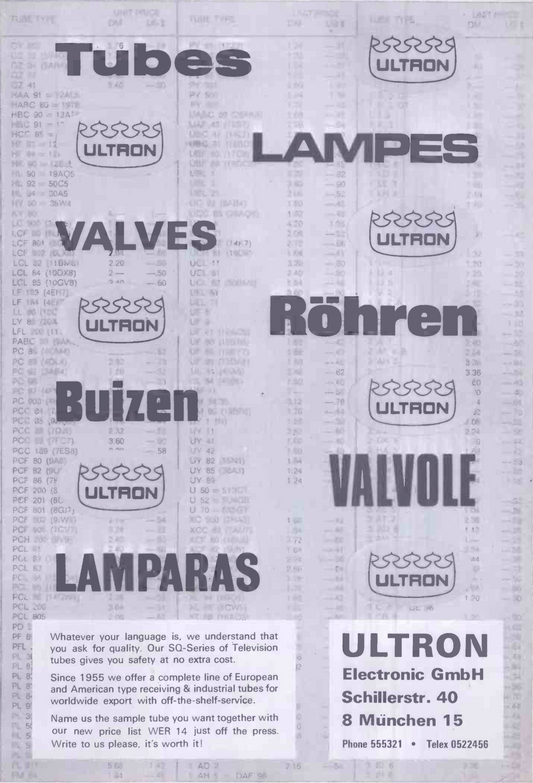 PCC189, ULTRON, NIB, 7ES8, POTENTIAL ECC88 SUBSTITUTE