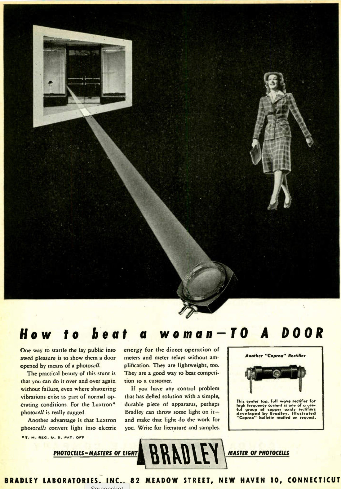 BRADLEY LABORATORIES, WOMEN, DOORS AND PHOTOCELLS IN 1945