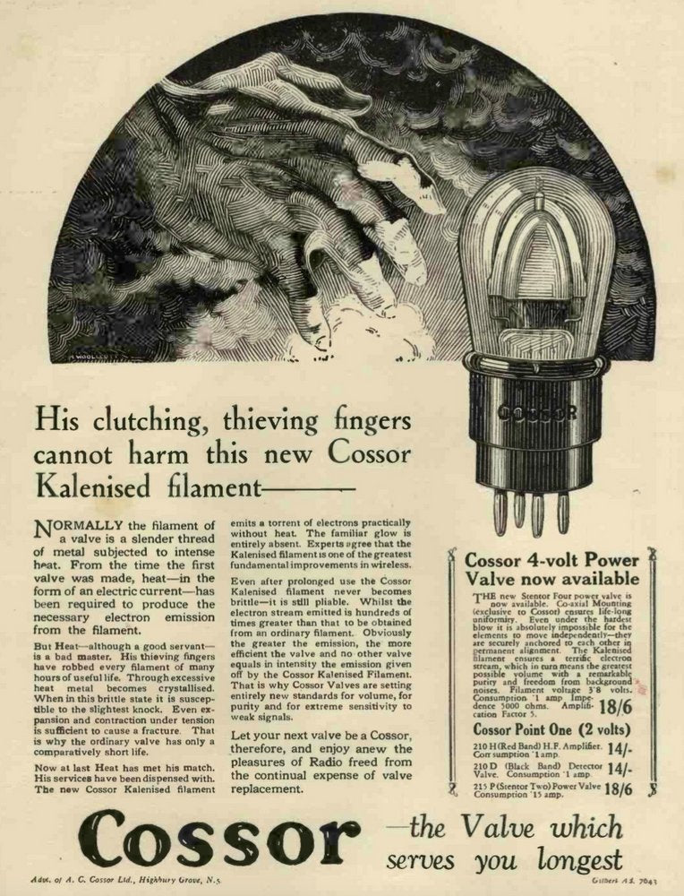 COSSOR & THE RADIO VALVE THIEF'S CLUTCHING FINGERS!