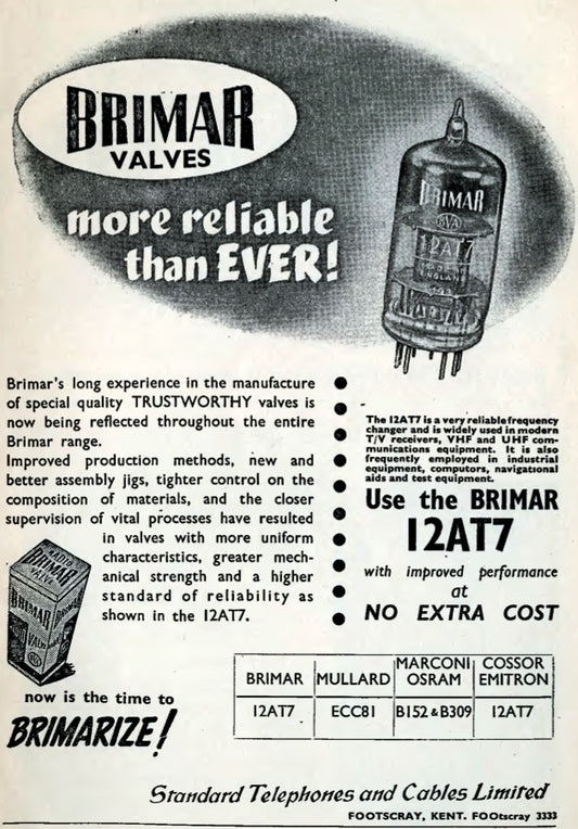 BRIMAR VALVE TYPE & DATE CODES - HOW TO INTERPRET THEM