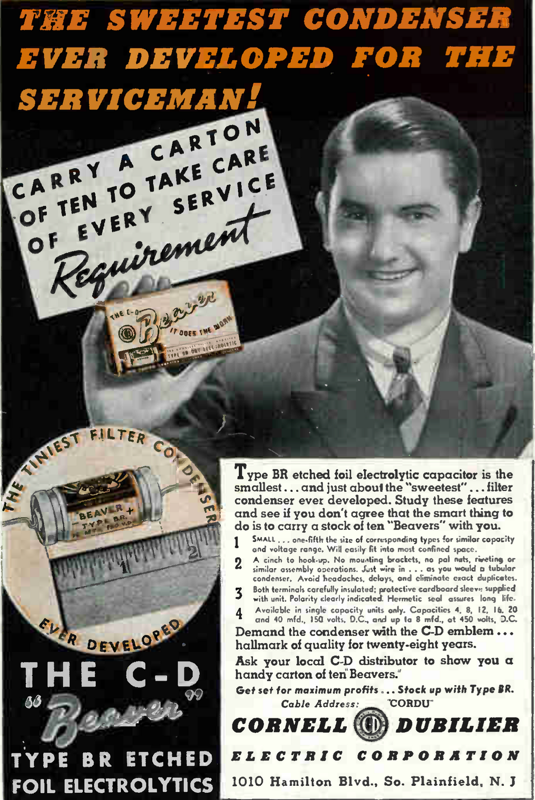 SOMETHING FOR THE WEEKEND, AN OFFERING FROM CORNELL DUBILIER IN 1938