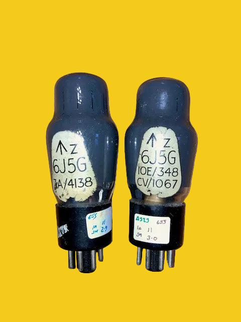 6J5G, GEC, MATCHED PAIR, GREY GLASS, 10E/348, CV1067, L63, ;HAMMERSMITH, AIR MINISTRY WHITE DECAL, ;WARTIME PRODUCTION