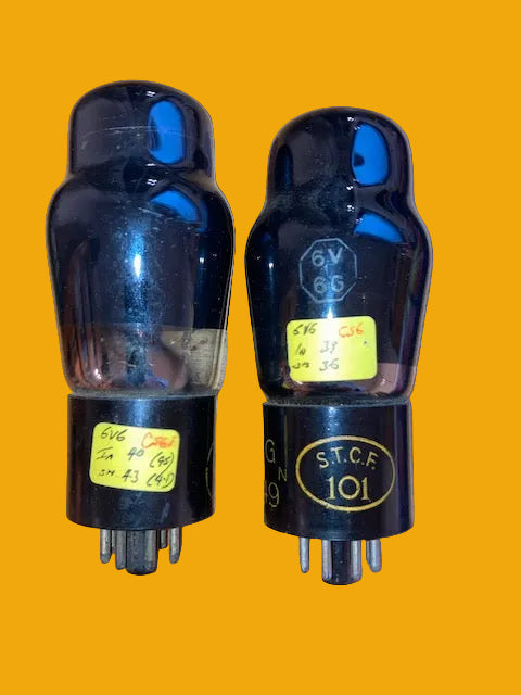 6V6G, BRIMAR, MATCHED PAIR, &nbsp;AIR MINISTRY, 10E/349, ORANGE BASE PRINT, MILITARY WW2 PRODUCTION, 6V6