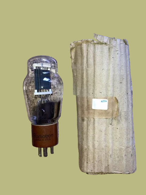 801A, RCA, RADIOTRON,  FLAT GETTER SLAB, BLACK PLATE, NOS VALVE, Y1 DATE CODE, FEB 1956 MANUFACTURE