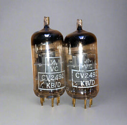 CV2492, MIL SPEC E88CC, MULLARD, MATCHED PAIR, SAME FACTORY CODE, 7L1 RAC2, MITCHAM MARCH 1963  MANUFACTURE, E88CC