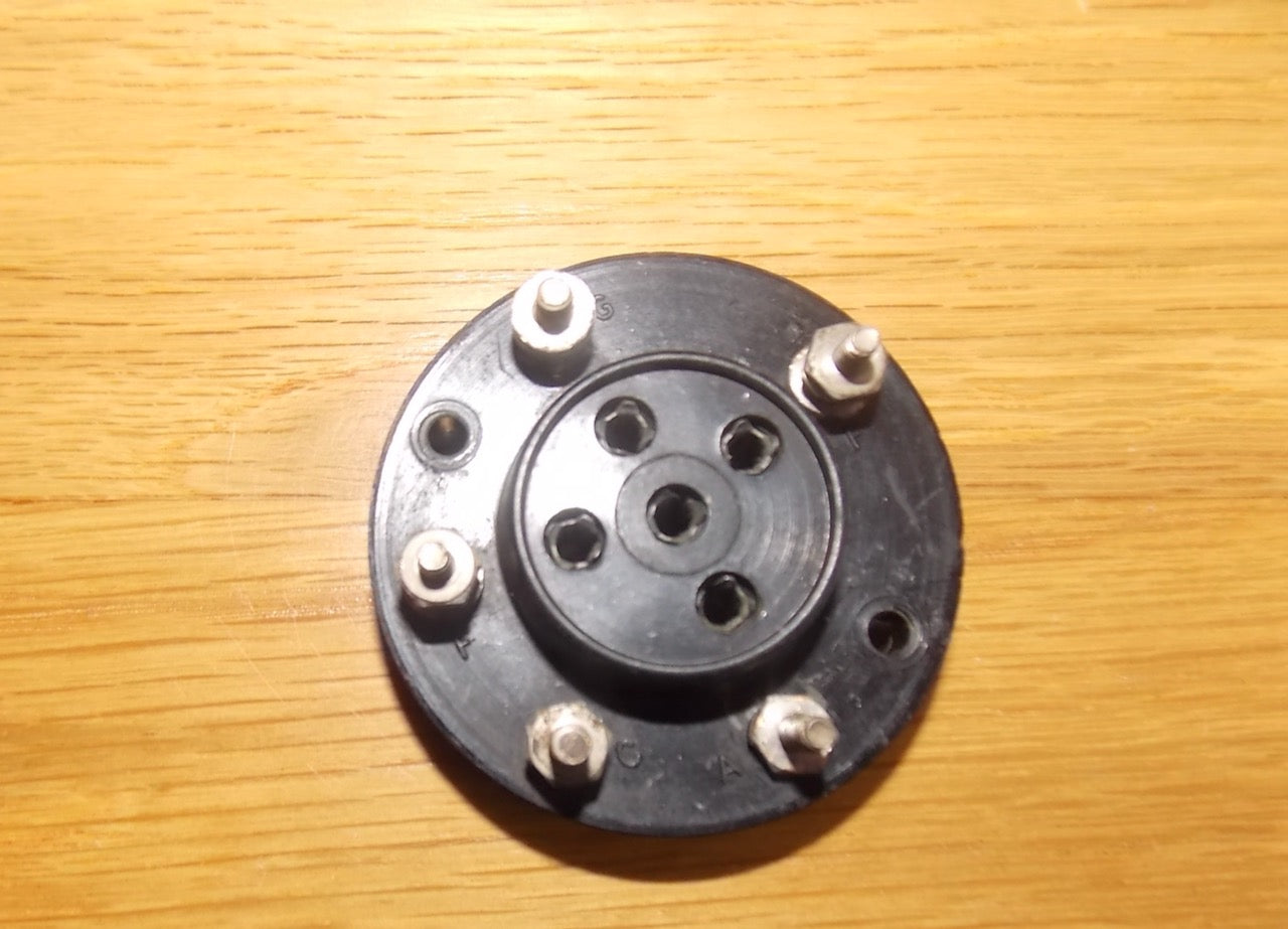 WHITELEY BONEHAM, WB, , BLACK BAKELITE, B5, BRITISH 5 PIN,   VALVE BASE,  1929