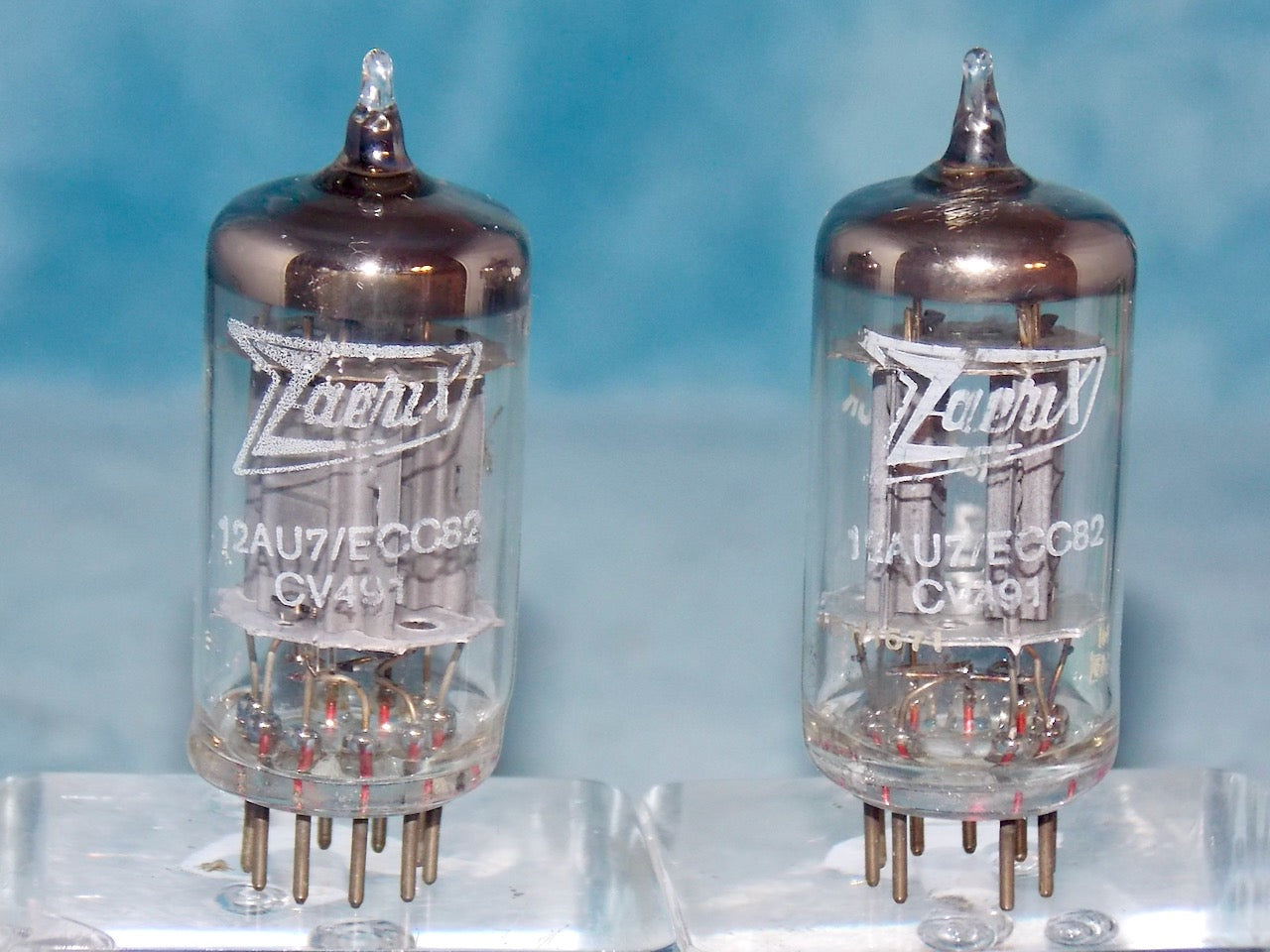 ECC82, BRIMAR, ECC82, MATCHED PAIR,  17mm PLATE, 4B1/1571, FEBRUARY 1971 ROCHESTER PRODUCTION, NOS ORIGINAL ZAERIX BOXES