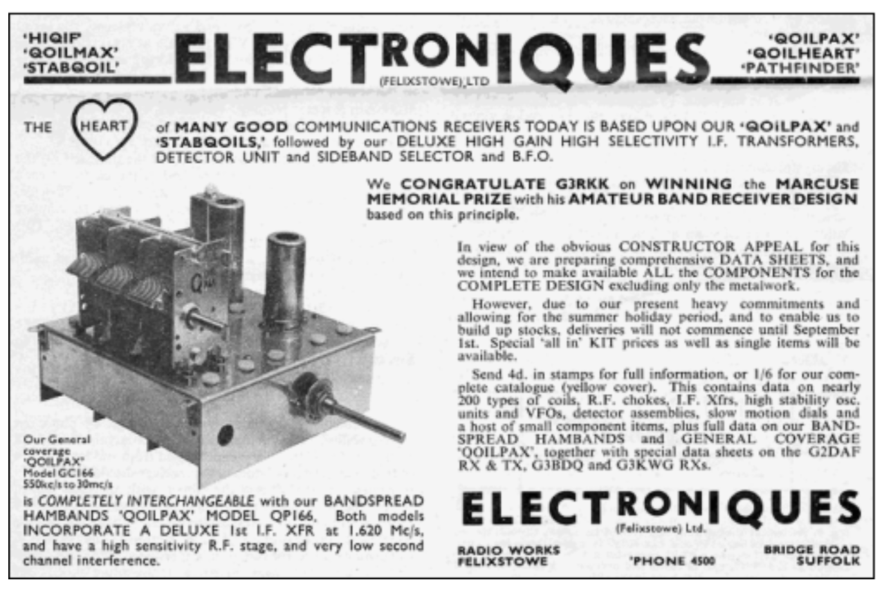 ELECTRONIQUES FELIXTOWE,, IF TRANSFORMER, IFT, TYPE 11, DIF/1/85, NOS