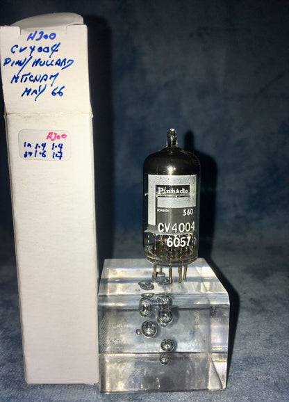 CV4004, MULLARD, PINNACLE BADGED, BOX ANODE, ECC83,  R6E3, MITCHAM MANUFACTURED, MAY 1966