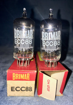 ECC88, BRIMAR, 6DJ8, CV5358 , MATCHED PAR, SAME FACTORY CODE, 2A7 2167, JANUARY 1967 PRODUCTION, BOXED NOS