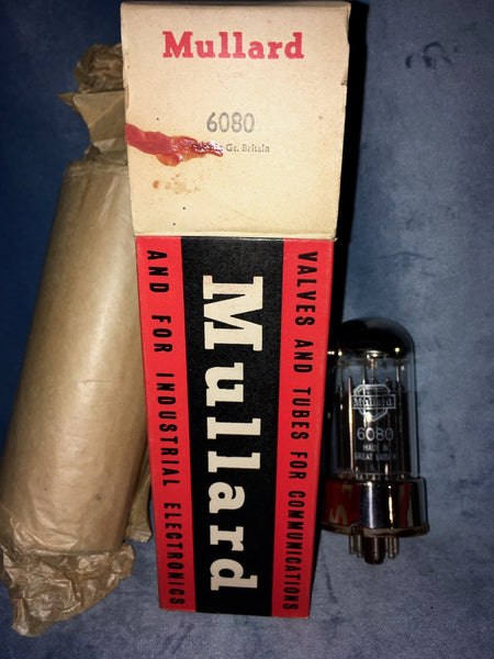 6080, MULLARD, BOXED NIOS, MITCHAM 1969 PRODUCTION,, 6AS7G, 6AS7, CV2984, 6080, 5998, 421A, NIB
