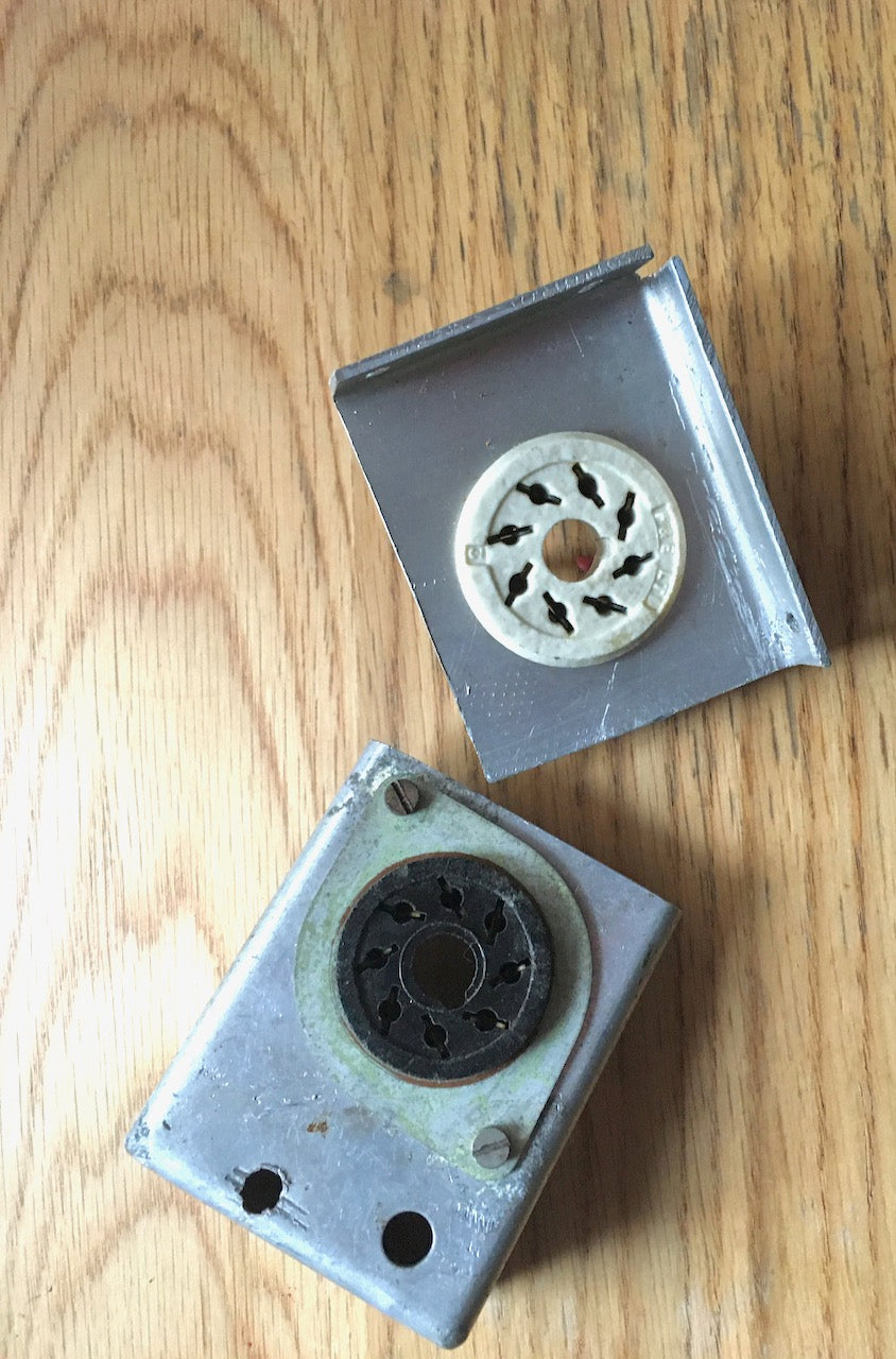 2x , AO8, Octal, 8 pin, Valve Bases, Ex Equipt on Aluminium Mounting Brackets