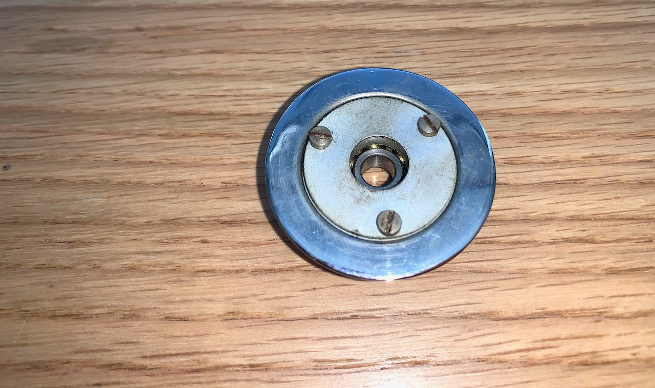 Chrome, guide wheel, capstan guide, 36mm Dia