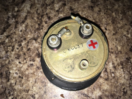 Thermocouple, Moving Coil Meter, AP197286, SCALED 0-3A,  DATED 1962, 2.5 INS MOUNTING DIA., 3.25 INS OVERALL DIA