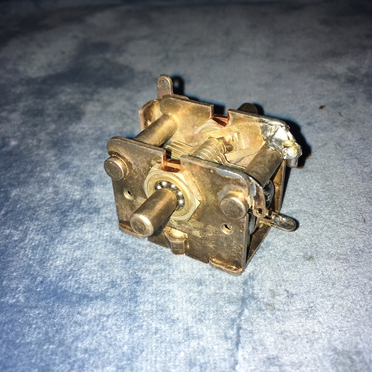 50pF, Silver Plated, Ballrace Bearing, Variable Capacitor, Tuning Gang,  EX ARMY