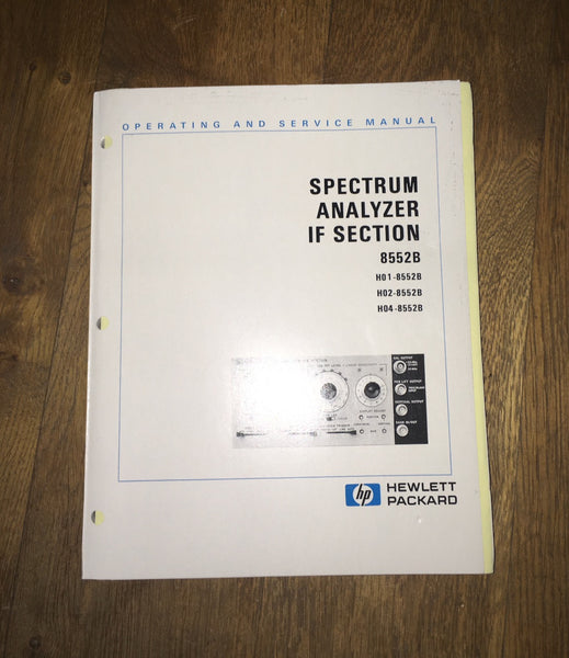 Operating & Service Manual, Hewlett Packard, HP,  Spectrum Analyser IF Section, 8552B, 08552-900