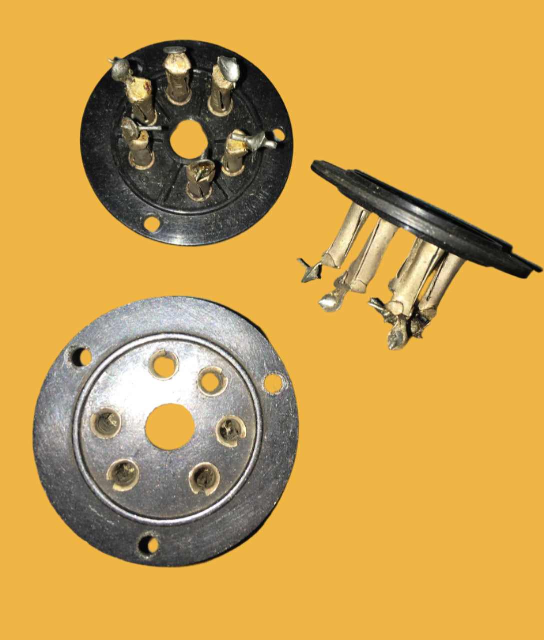 EDDYSTONE, 6 PIN COIL BASE, BASEBOARD TYPE, CAT No. 964, CODE ESAF, EX EQUIPT