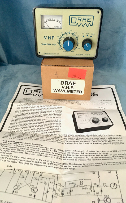 DRAE, DAVTREND LIMITED, VHF WAVEMETER, 150 - 460MHz, BOXED, AS NEW