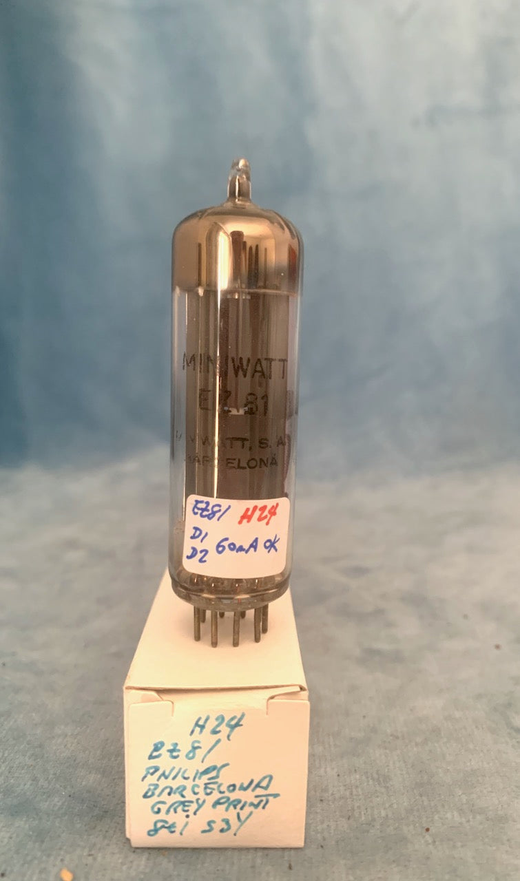 EZ81, Philips, Grey Print, 8t1 53y, Barcelona, 1963 Production